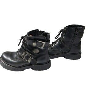 Harley-Davidson Black Leather Biker Boots Size 9.5 style 81024 Men's